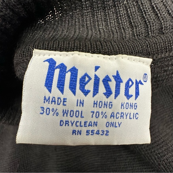 Vintage David Meister Large Wool Blend Black Metallic Gold Turtleneck Sweater - Picture 13 of 15